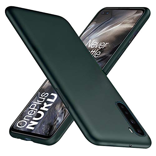 Image of WOW IMAGINE Soft 360 Degree All Sides Protection with Anti Dust Plugs Shockproof Slim Silicone Back Case Cover for One Plus 1+ OnePlus Nord - Olive Green