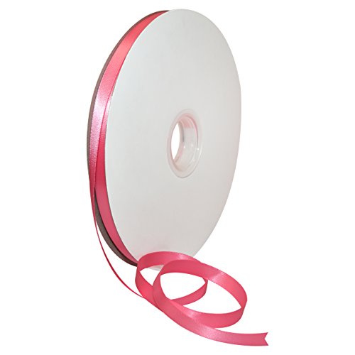 Image of Morex Ribbon 08809 /00-156 Polyester Double Face Satin, 3 /8 inch x 100 yd, Hot Pink