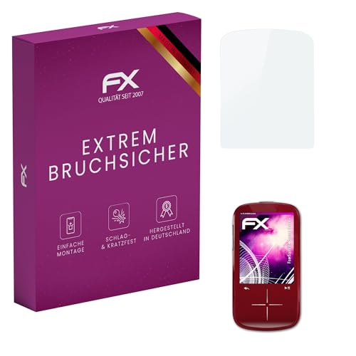 atFoliX Glasfolie passend für Sandisk Sansa Fuze+, Displayfolie 9H Hybrid-Glass FX Schutzpanzer Folie