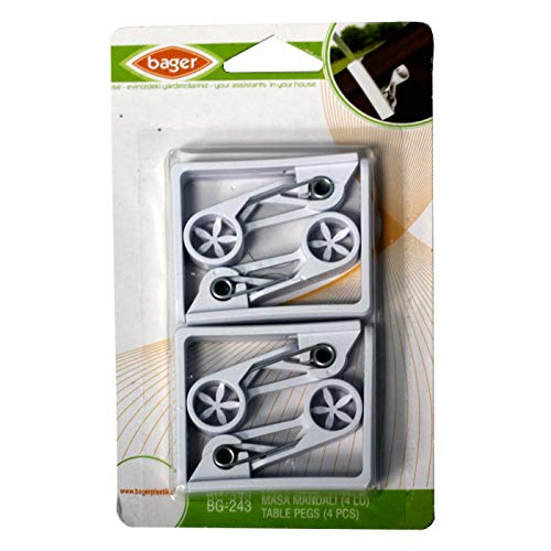 Acan Blíster de 4 Pinzas sujetamanteles de PVC Blancas