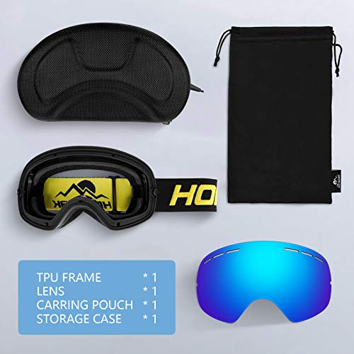 HONGDAK Ski Goggles Snow Snowboard Snowmobile Men Women Youth Kids Anti Fog Winter Sports Snowboarding Skiing Goggles