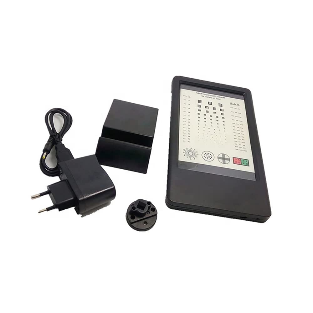 Near Vision CP-37C Testeur de vision de près rechargeable avec adaptateur CA double face et lettre E 30 cm