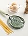 Seyatoo Ceramic Spoon Rest for Stove Top, Spoon Holder for Kitchen Counter, Farmhouse Cooking Utensil Holder for Spoons, Ladles, Spatula, Glazed Green