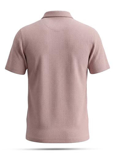Image of fanideaz Mens Jacquard Tshirt Regular Fit Premium Collar t Shirts for Mens with Classic Style Polo Tshirts Shirts for Men Casual wear and Modern Zipper t Shirts for Men