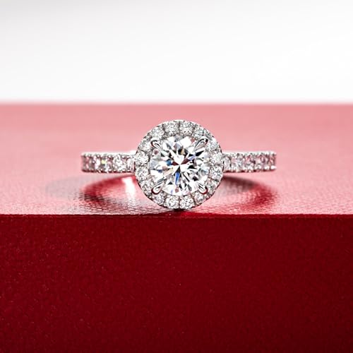 D Color and VVS Clarity Lab Grown Diamond Engagement Ring for Women, 14K Solid White Gold, 1.588 Carats (0.9cttw Center Diamond and 0.688cttw Side Diamonds)3