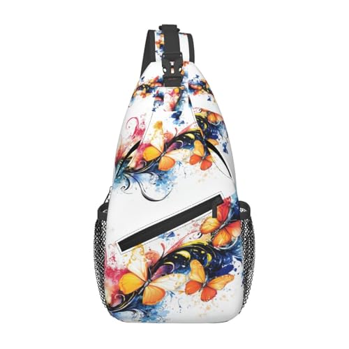 Image of Crossbody Bag Elegant Romantic Butterfly Sling Bag Backpack Chest Bags Shoulder Bag for Women Men