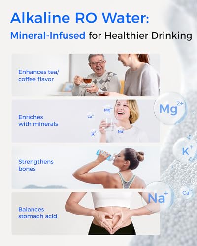 Image of Waterdrop T4-A Alkaline pH+ Reverse Osmosis Water Filter, Dual Flow, NSF /ANSI 372 Certified, 10-Stage, 450 GPD Tankless Undersink RO Filtration System, 2:1 Pure to Drain, BPA Free, Plug-in Required