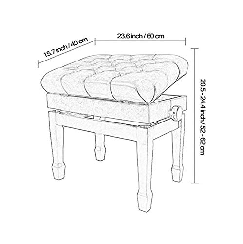 Bancs de Piano Banc de Piano réglable Tabouret de Piano en Bois avec siège en Cuir à Coussin épais, Pieds en Bois Robustes et Rangement caché (Marron) - Les Beatles, Paul McCartney, John Lennon, RIngo Starr, George Harrison Bancs de Piano Banc de Piano réglable Tabouret de Piano en Bois avec siège en Cuir à Coussin épais, Pieds en Bois Robustes et Rangement caché (Marron) – Image 7