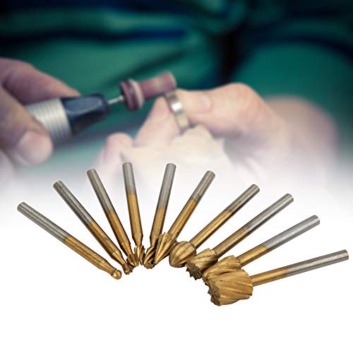 Set de 10 fresas de carburo de tungsteno de doble corte miniatura 6
