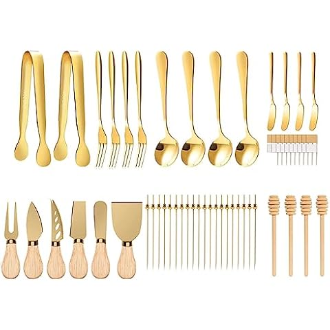 Yeeper Cheese Knives Set gold 24pcs Cover