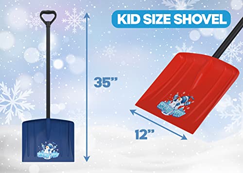 Kids Snow Shovel 36" Tall (2 Pack) - Kids Shovel, Winter Shovel, Snow Shovels For Snow Removal, Winter Toys Gifts For Kids Boys Girls #TOP1