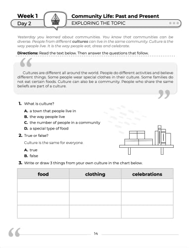 2nd Grade Social Studies: Daily Practice Workbook | 20 Weeks of Fun Activities | History | Civic and Government | Geography | Economics | + Video ... Each Question (Social Studies by ArgoPrep) - Image 5