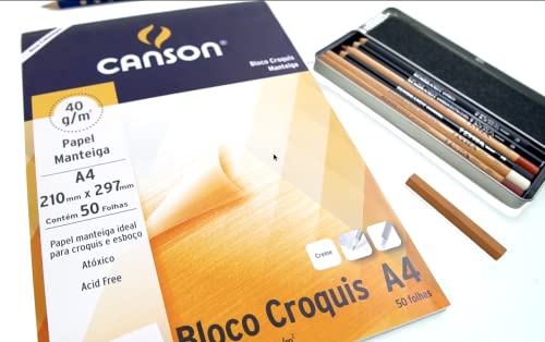 Bloco croquis manteiga A2 40g com 50 folhas Canson