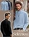 Velvelhall 4 Pack Men's Mock Turtleneck Shirts, Long Sleeves Thermal Pullover Sweater Casual Undershirt Loose Fit Tops(Black, Light Blue, Haze Blue, Light Gray,X-Large)