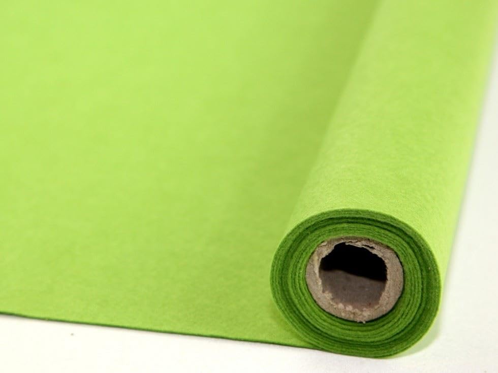 Minerva Rollo de tela de fieltro autoadhesivo (paquete económico) para hacer juguetes, manualidades, manualidades y bricolaje, color verde primavera, por rollo de 25 metros