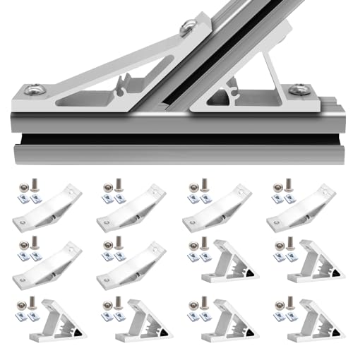 Image of 12pcs 4040 45 /135 Degree Corner Bracket Connector 4040 Extrusion Hardware T-Slot V-Slot Accessories with Screws and Nuts for 4040 Extrusion Angle 3D Printer Framing Accessories Silver