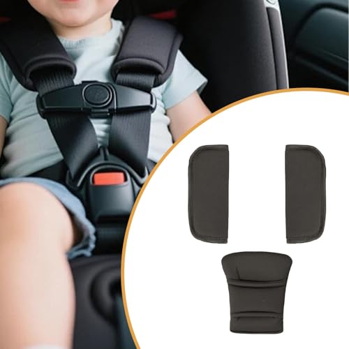 JISADER Kinderwagen Schulterpolster mit Schrittpolster, Weicher Sicherheitsgurtbezug für Sitzerhöhungen