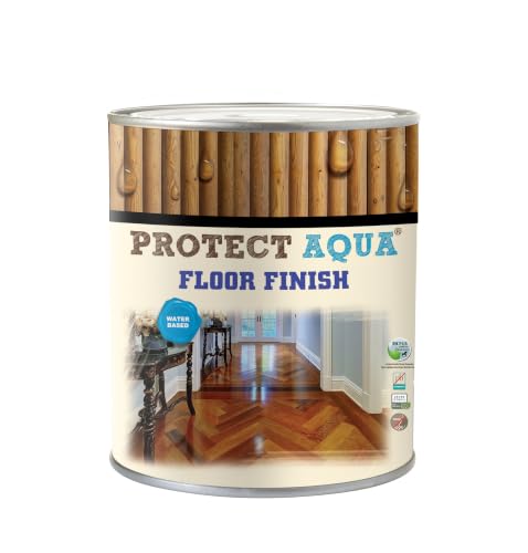 Protect Aqua Hardwood Floor Finish Clear Wood Finish Smooth and Durable Indoor Floor Sealer 1.3 Gallon Water Based Parquet Floor Varnish Odorless and Lead-Free for Safe Indoor Application (Gloss)
