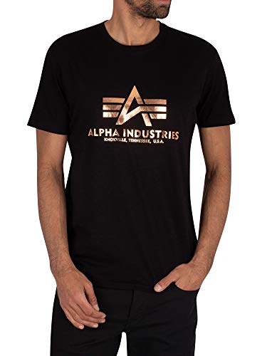 Preisvergleich Produktbild ALPHA INDUSTRIES Herren Basic T-Shirt Unterhemd, Schwarz / Gold, M