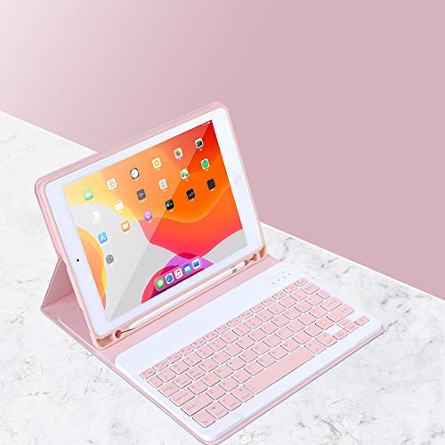 iPad 第6/5世代 9.7インチ Air Air2 iPadPro9.7 キーボードケース キャンディー色 アイパッド カラーキーボード マグネット分離式 女性 人気 カラフル 可愛い レディース (ピンク)