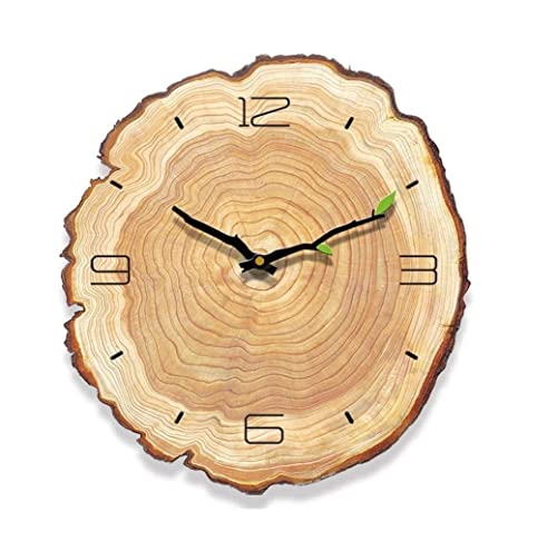 TOTIKI Reloj De Pared Reloj De Pared Creativo Nórdico, Sala De Estar, Dormitorio, Oficina, Anillo Anual De Madera Silencioso, Relojes De Pared Artísticos Sala Estar Reloj(B)