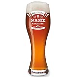 polar-effekt Leonardo Weizenbierglas - 0,5 Liter - Deutsche Herstellung - personalisiert Spülmaschinengeeignet - Motiv Original-Exklusive - Bierglas mit Wunschgravur