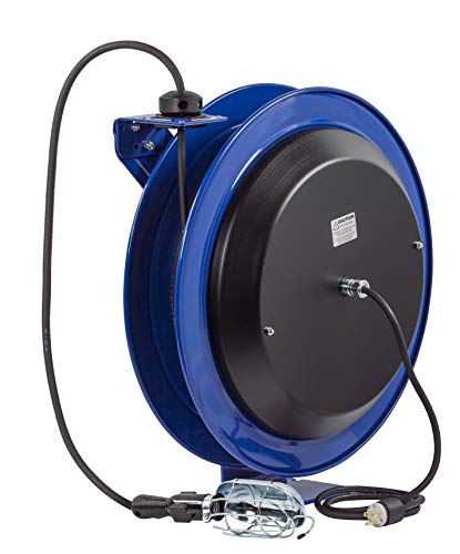 Coxreels PC24-0016-E Power Cord Spring Rewind Reels: Incandescent Cage Light, 100' cord, 16 AWG