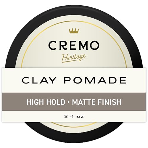 Cremo Mens Hair Styling Clay, Premium Barber Grade Sculpting Clay for Hair Styling, 3.4 Oz