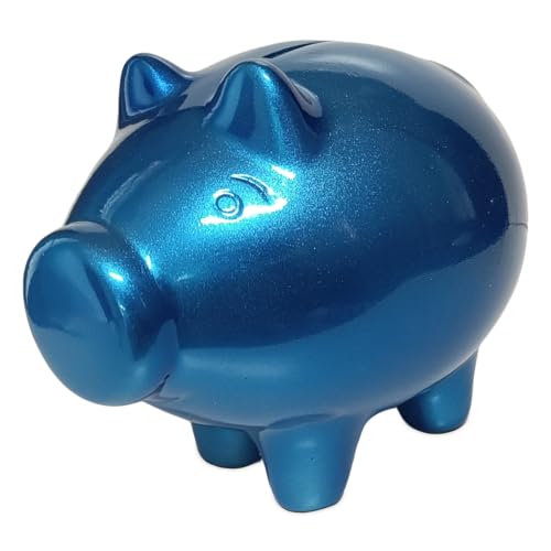 Genérico, Cofre Porquinho Porco para guardar moedas Cerâmica Poupança Azul