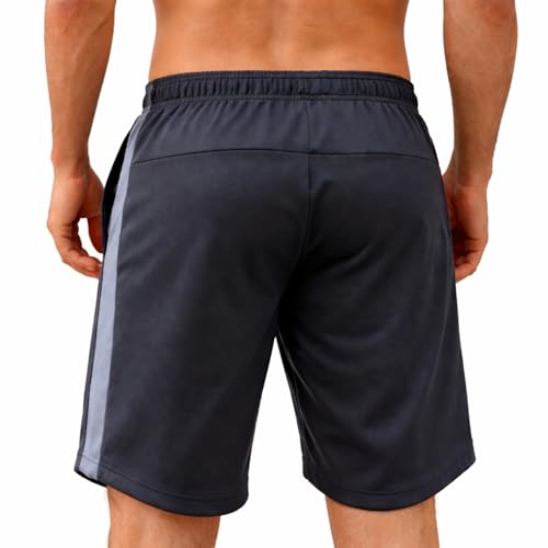 Image of NEVER LOSE Stylish Shorts for Men with Dual Color Design & Side Cut, Gym Shorts Men Workout, Running Shorts, Comfortable Sports Bermuda Shorts