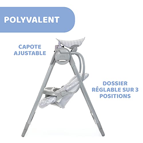Chicco Polly Swing Up Balancelle Electrique pour Bébé, Transat Inclinable et Balancement Automatique avec Vibration, Jouets Suspendus, Musique et Télécommande, de la Naissance à 9 Kg- Leaf – Image 6