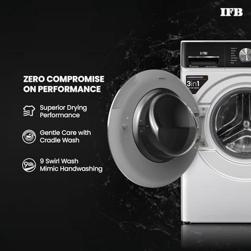 Image of IFB 10 Kg /7 Kg /3 Kg 3-in-1, AI Powered, Fully Automatic Washer Dryer Refresher (IFB Laundrimagic, EXECUTIVE PLUS ZXS, 9 Swirl Wash, Eco Inverter Technology, Rich Silver)