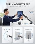 HUANUO Moniteur unique, 13 à 32 Bras de moniteur de conception de pouce, support réglable, montage Vesa avec pince et base Grommet - Convient 4.4 à 19.8lbs LCD Moniteurs d'ordinateur