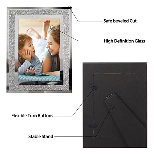 Calenzana 4X6 Picture Frame Sparkle Glass Photo Frames Set For Tabletop, 2 Pack #TOP2
