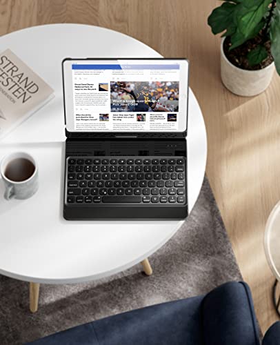 Earto Ipad 9Th/8Th/7Th Generation Keyboard Case, Pro 10.2/10.5 Inch (2021), Air 3, 7 Color Backlit, 360 Rotatable, Slim Wireless Keyboard With Folio Hard Back Cover, Black #TOP7