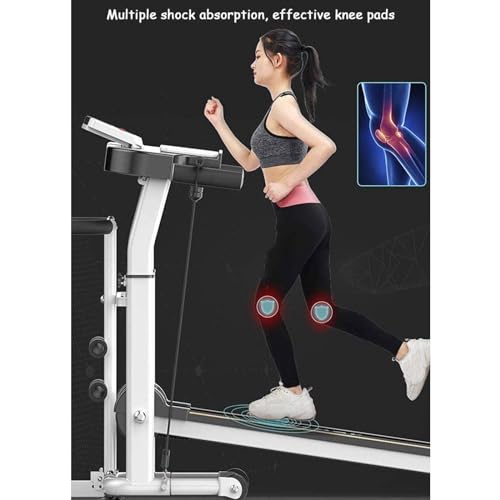Image of Treadmills,Household Folding Silent Mechanical Treadmill LED Display and Bluetooth Audio Function,Treadmill Walking Machine Can Adjust 3 Kinds of Inclination (Red)