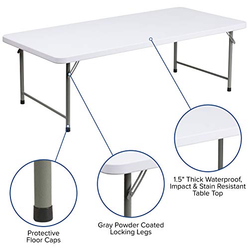 Flash Furniture RB-3060-KID-GG Paige 4.93' Classroom Activity Table For School And Home, Heavy-Duty Rectangular Plastic Activity Table thumb #3