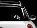 White heart Stethoscope 5.2 inches high car decal