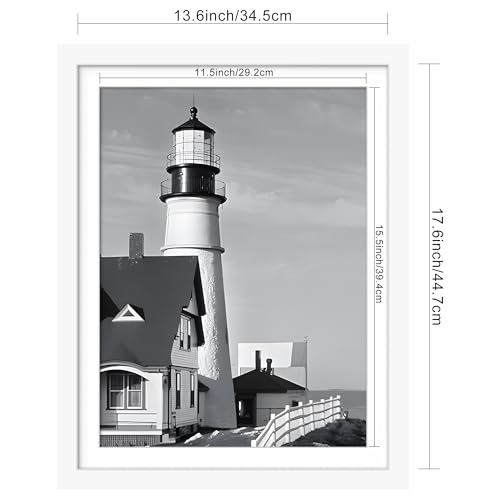 Picrit 14x18 Picture Frame 3 Pack, White Poster Frame, Display Poster 12 x 16 with Mat or 14 x 18 without Mat for Horizontal or Vertical Wall Mounting