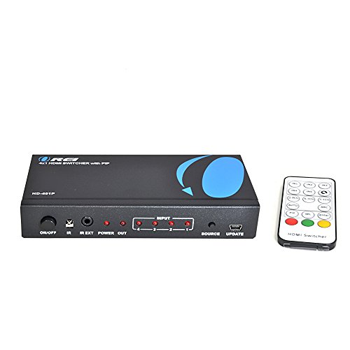 4 Port 4K HDMI Switch, by OREI High Speed Switcher with IR Remote