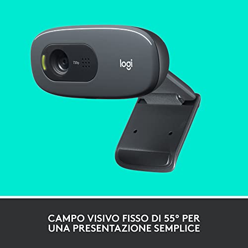 Logitech H390 Cuffie Cablate, Stereo con Microfono Regolabile con Cancellazione del ??Rumore, USB & C270 Webcam HD, HD 720p/30fps, Videochiamate HD Widescreen, Correzione Automatica ?Luminosità - Immagine 3