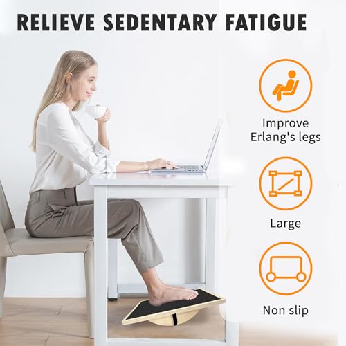 Balance Board Professional Wobble Board for Adults Anti-Slip for Physical Therapy Standing Desk Core Strength Wooden Rocker Board(350LBS) - Image 6