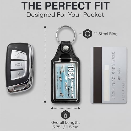 Image of Brotherhood 1964 Compatible with Chevelle New Name Style Car Design Key Chain Key Holder Key Ring For Men Heavy Duty Car Key Ring For Men and Women