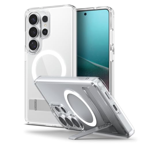 Image of Spigen Ultra Hybrid S MagFit | Samsung Galaxy S26 Ultra Case [Reinforced Kickstand] [Transparent] Galaxy S26 Ultra Back Cover | TPU+PC - Clear White