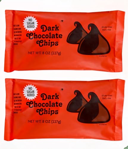 Dark Chocolate Chips No Sugar Added 8oz Pack of 2