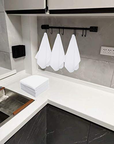 Mia'sdream Microfiber Cleaning Cloth Dish Cloths Waffle Weave Kitchen Dish Cleaning Rags 12Inch X 12Inch 6 Pack White #TOP6