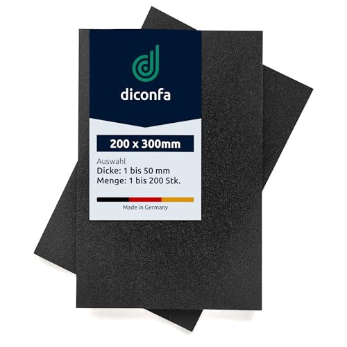 diconfa Zellkautschuk EPDM wie Moosgummi Schaumstoffplatte ca DIN A4 -...