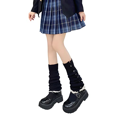 Image of Lebaley Kawaii Leg Warmers Y2K Harajuku Legs Warmer for Girls Women Lolita Accessorie Gothic Long Sock Winter Ankle Warmers