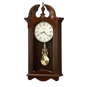 Howard Miller Malia Pendulum Wall Clock – Exquisite Decorative Analog Clock with Elegant Brass Accents & Single Chime for Room Decor, Bedroom Decor, Home Decor & Office Wall Decor Piece