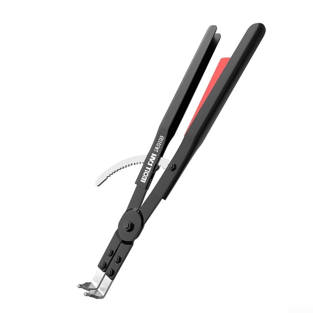 Pinze per anelli di sicurezza con punta piegata da 63 cm, progettate per un posizionamento sicuro dell'anello di fissaggio e una rimozione fluida in attrezzature minerarie e applicazioni